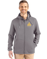 Seattle Mariners Cooperstown Cutter & Buck Roam Epic Versatility Recycled Mens Full Zip Hooded Jacket Elemental Grey Front