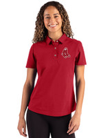 Boston Red Sox Cooperstown Cutter & Buck Advantage Refresh Epic Confidence Recycled Womens Tri-Blend Pique Polo Cardinal Red Front