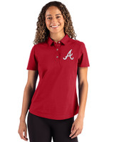Atlanta Braves Cutter & Buck Advantage Refresh Epic Confidence Recycled Womens Tri-Blend Pique Polo Cardinal Red Front
