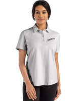 San Diego Padres Cooperstown Cutter & Buck Advantage Refresh Epic Confidence Recycled Womens Tri-Blend Pique Polo CONCRETE Front