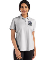 Washington Nationals Cooperstown Cutter & Buck Advantage Refresh Epic Confidence Recycled Womens Tri-Blend Pique Polo CONCRETE Front