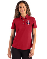 Minnesota Twins Cutter & Buck Advantage Refresh Epic Confidence Recycled Womens Tri-Blend Pique Polo Cardinal Red Front