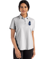 Chicago Cubs Cooperstown Cutter & Buck Advantage Refresh Epic Confidence Recycled Womens Tri-Blend Pique Polo CONCRETE Front