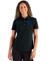 Kansas City Royals Cutter & Buck Advantage Refresh Epic Confidence Recycled Womens Tri-Blend Pique Polo Black Front