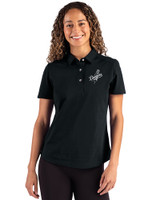 Los Angeles Dodgers Mono Cutter & Buck Advantage Refresh Epic Confidence Recycled Womens Tri-Blend Pique Polo Black Front