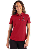 Los Angeles Angels Cutter & Buck Advantage Refresh Epic Confidence Recycled Womens Tri-Blend Pique Polo Cardinal Red Front