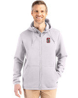 Stanford Cardinal - Cutter & Buck Roam Epic Versatility Recycled Mens Full Zip Hooded Jacket Solitare Front