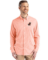 Florida Gators Vintage Cutter & Buck Skyline Epic Confidence Recycled Gingham Mens Long Sleeve Dress Shirt College Orange/White Front