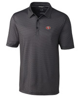 San Francisco 49ers Cutter & Buck Pike Mini Pennant Print Stretch Mens Polo Black Mannequin