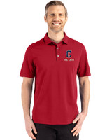 Cleveland Guardians City Connect Cutter & Buck Advantage Refresh Epic Confidence Recycled Mens Big & Tall Tri-Blend Pique Polo Cardinal Red Front