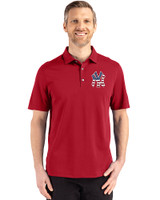 New York Yankees Stars & Stripes Cutter & Buck Advantage Refresh Epic Confidence Recycled Mens Big & Tall Tri-Blend Pique Polo Cardinal Red Front