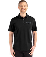 Atlanta Braves Mono Cutter & Buck Advantage Refresh Epic Confidence Recycled Mens Big & Tall Tri-Blend Pique Polo Black Front