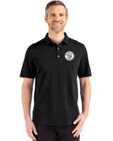 Milwaukee Brewers Mono Cutter & Buck Advantage Refresh Epic Confidence Recycled Mens Big & Tall Tri-Blend Pique Polo Black Front