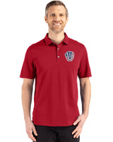 Milwaukee Brewers Stars & Stripes Cutter & Buck Advantage Refresh Epic Confidence Recycled Mens Big & Tall Tri-Blend Pique Polo Cardinal Red Front