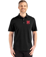 Nebraska Cornhuskers Alumni Cutter & Buck Advantage Refresh Epic Confidence Recycled Mens Big & Tall Tri-Blend Pique Polo Black Front