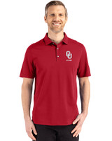 Oklahoma Sooners Alumni - Cutter & Buck Advantage Refresh Recycled Cotton-Blend Pique Mens Big & Tall Polo Cardinal Red Front