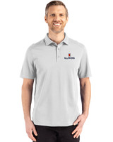 Illinois Fighting Illini Cutter & Buck Advantage Refresh Epic Confidence Recycled Mens Big & Tall Tri-Blend Pique Polo CONCRETE Front