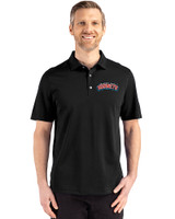 Delaware State Hornets Cutter & Buck Advantage Refresh Epic Confidence Recycled Mens Big & Tall Tri-Blend Pique Polo Black Front