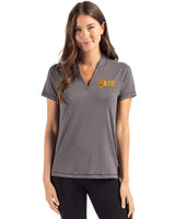 Arizona State Sun Devils Cutter & Buck Forge Eco Heathered Stretch Womens Blade Top Dark Black Heather Front