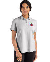Ole Miss Rebels College Vault Cutter & Buck Advantage Refresh Epic Confidence Recycled Womens Tri-Blend Pique Polo CONCRETE Front