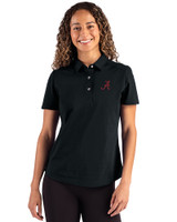 Alabama Crimson Tide Cutter & Buck Advantage Refresh Epic Confidence Recycled Womens Tri-Blend Pique Polo Black Front