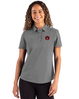 Auburn Tigers Cutter & Buck Advantage Refresh Epic Confidence Recycled Womens Tri-Blend Pique Polo Elemental Grey Front