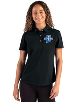 Indiana State Sycamores Cutter & Buck Advantage Refresh Epic Confidence Recycled Womens Tri-Blend Pique Polo Black Front