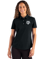 Texas A&M Aggies Cutter & Buck Advantage Refresh Epic Confidence Recycled Womens Tri-Blend Pique Polo Black Front