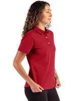 Oklahoma Sooners Alumni (Lights and CDR) Cutter & Buck Advantage Refresh Epic Confidence Recycled Womens Tri-Blend Pique Polo Cardinal Red Side