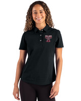 Texas A and M Aggies College Vault Cutter & Buck Advantage Refresh Epic Confidence Recycled Womens Tri-Blend Pique Polo Black Front