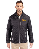 Arizona State Sun Devils Cutter & Buck Rainier PrimaLoft® Mens Eco Insulated Full Zip Puffer Jacket Black Front