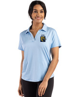 FIU Panthers College Vault Cutter & Buck Coastline Recycled Double Peached Womens Dolman Polo Atlas Light Blue Front