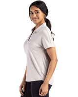 Navy Midshipmen Cutter & Buck Coastline Epic Comfort Recycled Womens Dolman Polo CONCRETE Side