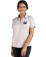 Cal Golden Bears Cutter & Buck Coastline Epic Comfort Recycled Womens Dolman Polo CONCRETE Front