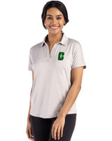 Charlotte 49ers Cutter & Buck Coastline Epic Comfort Recycled Womens Dolman Polo CONCRETE Front
