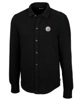 Pittsburgh Steelers Cutter & Buck Coastal Shirt Jacket Black Mannequin