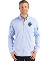 Vancouver Whitecaps FC Cutter & Buck Skyline Epic Confidence Recycled Gingham Mens Big & Tall Long Sleeve Dress Shirt Atlas/White Front