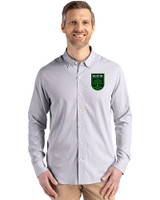 Austin FC - Cutter & Buck Skyline Epic Confidence Recycled Pinstripe Mens Big & Tall Long Sleeve Dress Shirt Elemental Grey/White Front