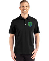 Seattle Sounders FC Cutter & Buck Advantage Refresh Epic Confidence Recycled Mens Tri-Blend Pique Polo Black Front