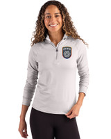 San Diego FC Cutter & Buck Coastline Epic Comfort Recycled Women’s Quarter Zip CONCRETE Front
