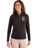 Nashville SC Cutter & Buck Coastline Recycled Double Peached Womens Quarter Zip Pullover Black Front