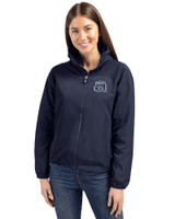 Old Dominion Monarchs Cutter & Buck Charter Eco Recycled Womens Full-Zip Jacket Navy Blue Front