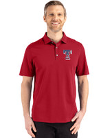 Texas Rangers Stars & Stripes Cutter & Buck Advantage Refresh Epic Confidence Recycled Mens Tri-Blend Pique Polo Cardinal Red Front