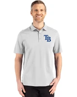 Tampa Bay Rays Cutter & Buck Advantage Refresh Recycled Cotton-Blend Pique Mens Polo CONCRETE Front