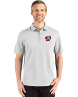 Washington Nationals Cutter & Buck Advantage Refresh Recycled Cotton-Blend Pique Mens Polo CONCRETE Front