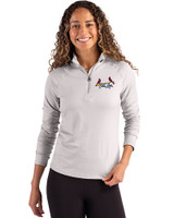 St. Louis Cardinals City Connect Cutter & Buck Coastline Epic Comfort Recycled Women’s Quarter Zip CONCRETE Front