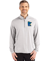 Minnesota Twins City Connect Cutter & Buck Coastline Recycled Double Peached Mens Quarter Zip Pullover CONCRETE Front