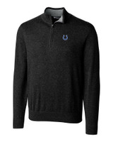 Indianapolis Colts Cutter & Buck Lakemont Tri-Blend Mens Quarter Zip Pullover Sweater Black Mannequin