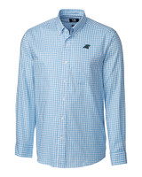 Carolina Panthers Cutter & Buck Men's L/S League Gingham Atlas Light Blue Mannequin