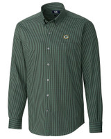 Green Bay Packers Cutter & Buck Mens Anchor Gingham Shirt Hunter Green Mannequin